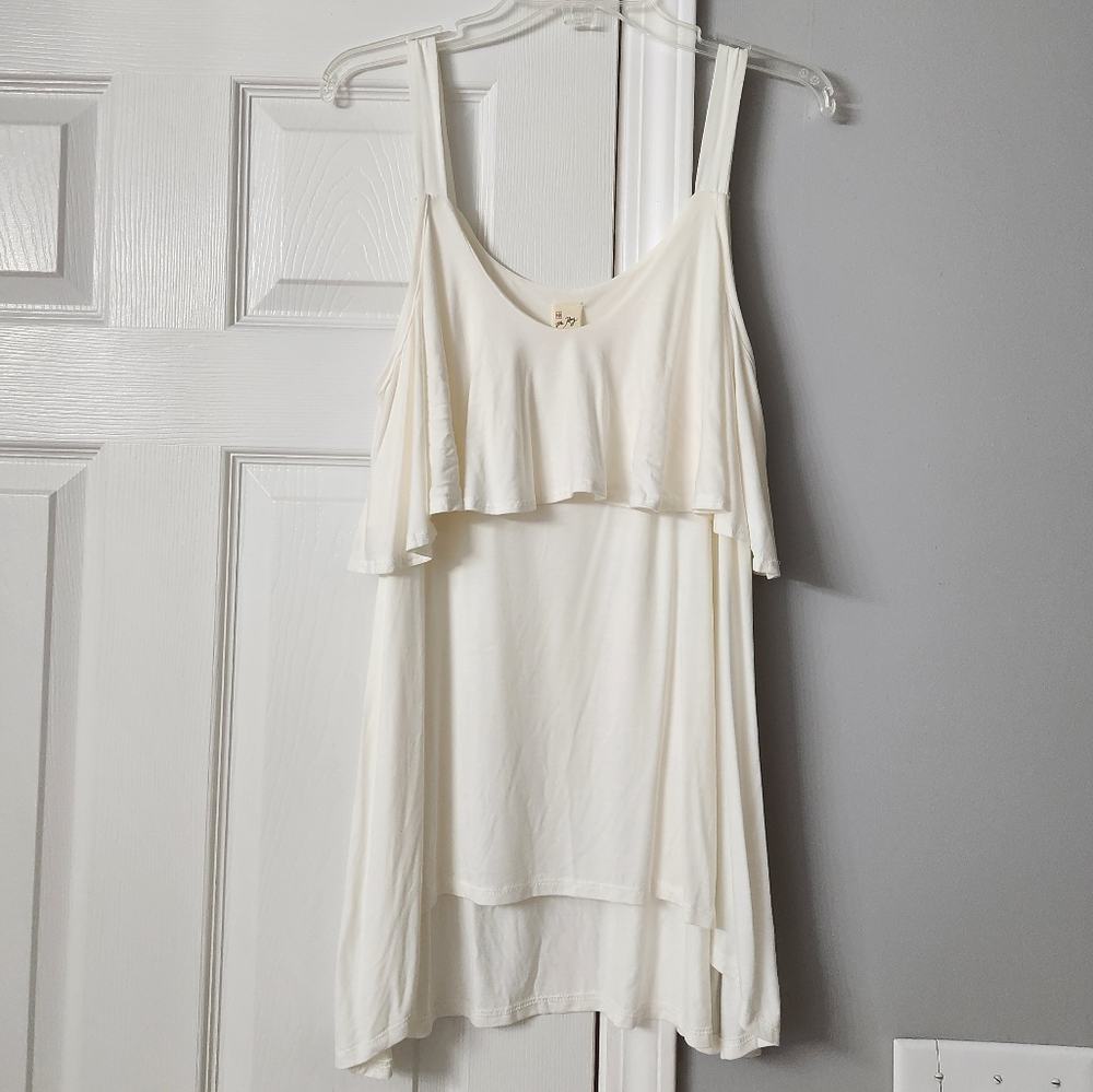 7th Ray Top | Size Large | Cream color